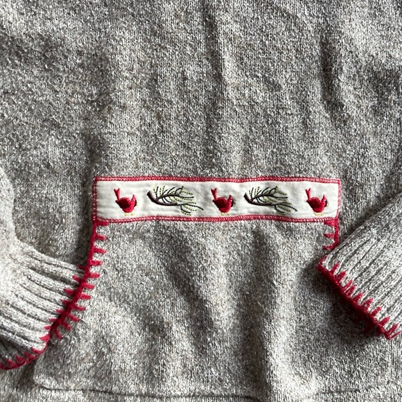 Vintage Winter Breckenridge Women's Gray Pullover w Red Accents, Sz. Petite L - Picture 2 of 5